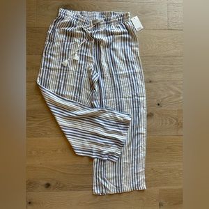 French laundry blue and white wide leg pants
